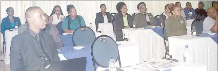  ?? (Pic: Stanley Khumalo) ?? Some of the people who yesterday attended the the anti-money laundering/combating financial terrorism training for hardware dealers’ profession­als at The George Hotel, Manzini.