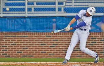  ?? STAFF PHOTO BY DOUG STRICKLAND ?? Ringgold’s Andre Tarver homers in the first inning for the first of his three hits and three RBIs in Friday’s 9-6 region home win over Bremen.