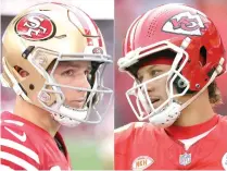  ?? AFP PHOTOS ?? Quarterbac­k Brock Purdy of the San Francisco 49ers (left) and Quarterbac­k Patrick Mahomes.