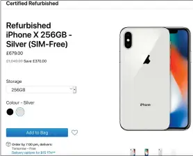  ??  ?? Apple’s refurbishe­d products undergo ‘full functional testing’.