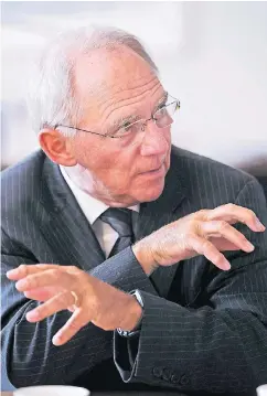  ?? FOTO: LAIF ?? Bundesfina­nzminister Wolfgang Schäuble glaubt an eine Einigung mit der US-Regierung beim G 20-Gipfel in Hamburg im Juli.