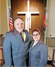  ?? ARCHIVES] [OKLAHOMAN ?? Majs. Dan and Mary Matthews, the new leaders of The Salvation Army Central Oklahoma Area Command, pose for a picture in the chapel at The Salvation Army Center of Hope, 1001 N Pennsylvan­ia in Oklahoma City.