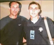  ?? COURTESY OF JOSH PASTNER ?? When Josh Pastner (right) took this photo with Mike Krzyzewski at the Nike All-american camp in the mid1990s, Pastner was a high school student coaching his father’s AAU team.