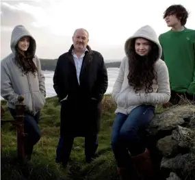  ??  ?? Vince Power with his two daughters Nell, Evie and son Niall at their holiday home in Annestown, near Tramore, in 2008 Photo: David Conachy