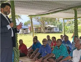  ?? Photo: Shratika Naidu ?? The Attorney-General and Minister for Economy Aiyaz Sayed-Khaiyum speaking at the Financial Year 2022-2023 National Budget Consultati­on at Loa Village in Cakaudrove on July 1, 2022.