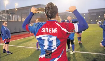  ??  ?? The Senghenydd Sirens in action during training