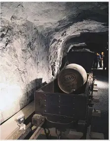  ?? KIERA JONES ?? A replica undergroun­d exhibit gives visitors an idea of silver mining in Kongsberg.