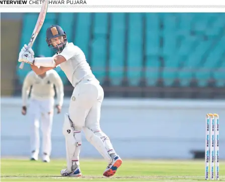  ?? VIJAY SONEJI ?? Key role: Cheteshwar Pujara bats on the second day of the Ranji Trophy final against Bengal in Rajkot on March 10. Soon after India’s tour of New Zealand got over, the batting ace flew down to join his Saurashtra teammates for the match.