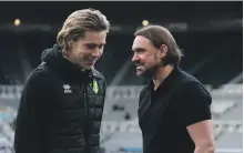  ?? Reuters ?? Todd Cantwell, left, has been this season’s breakout player for Norwich City and manager Daniel Farke, right