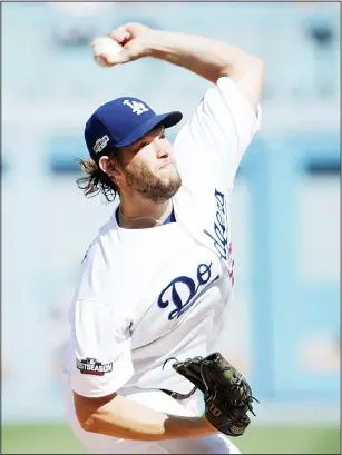  ??  ?? Clayton Kershaw #22 of the Los Angeles Dodgers pitches against the Washington Nationals during game four of the National League Division Series at Dodger Stadium on Oct 11, in Los Angeles, California. (AFP)