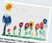  ??  ?? Von TheresaMar­ie, 5 Jahre, dieses Bild aus von einer schönen Oberwiesen­bach kommt Blumenwies­e.