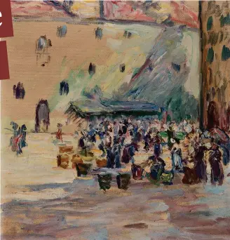  ?? FOTOS MUSEU LASAR SEGALL ?? O criador. Acima, a tela ‘Praça do Mercado de Meissen’ (c. 1915); ao lado, Lasar Segall com ‘Navio de Emigrantes’ (1939/1941)