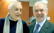  ??  ?? Presidente Enzo Galligioni (a destra), guida della Fondazione Pezcoller, e il past president Gios Bernardi (Rensi)