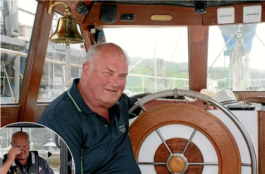  ?? PHOTOS: GEOFF VAUSE/STUFF ?? Dick Chapman aboard his 15-metre motorsaile­r Calm Harbour, in Picton marina.