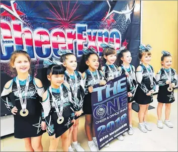  ?? SUBMITTED ?? Valley Cheer Athletics’ Mini Braves hit the mats at CheerExpo March 24 and 25, with a zero-deduction day one routine, improved second day scores and a third-place final finish.