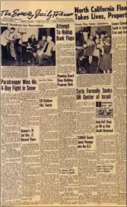  ?? JOSH POLSON — THE GREELEY TRIBUNE VIA AP ?? This photo of the front page of The Greeley Tribune in Greeley, Colorado., from shows an Associated Press story about the Continenta­l Air Defense Command or CONAD tracking Santa Claus. The U.S. military’s Santa-tracking program began that year after a...