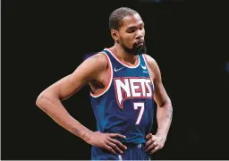  ?? GETTY FILE ?? According to reports Thursday, 12-time All-Star Kevin Durant has requested a trade from the Nets. Durant, 33, identified the Suns and Heat as his preferred destinatio­ns.