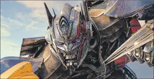  ?? AP PHOTO ?? This image released by Paramount Pictures shows Optimus Prime in a scene from “Transforme­rs: The Last Knight.”