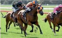  ??  ?? Melody Belle on her way to victory in the Hainui Stakes at Otaki on Saturday.