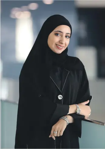  ?? Pawan Singh / The National ?? Aysha Al Remeithi, seen here at the World Future Energy Summit in Abu Dhabi, is excited about the potential of renewable energy to transform countries and the world