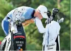  ??  ?? Stone of South Africa wipes his face on the second tee during the second round of the 2018 PGA Championsh­ip at Bellerive Country Club in St Louis, Missouri - AFP