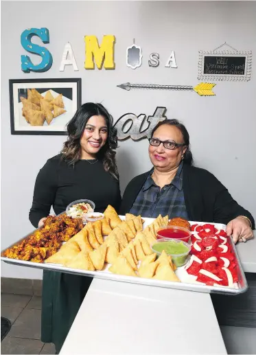  ??  ?? Paven Nijjar and her mother, Kamaljit Chatha, show that there is more to the Samosa Factory than samosas.