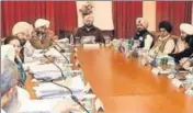  ?? HT ?? CM Capt Amarinder Singh chairing the cabinet meeting.