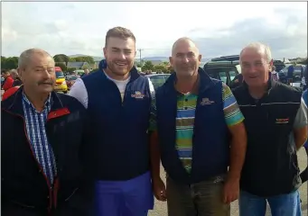  ??  ?? Ballyduff men out in force at the Sunday Market in Tralee last week were Michael Harrington,Kevin and Martin Ross with Patsy O Rourke.Photo Moss Joe Browne.