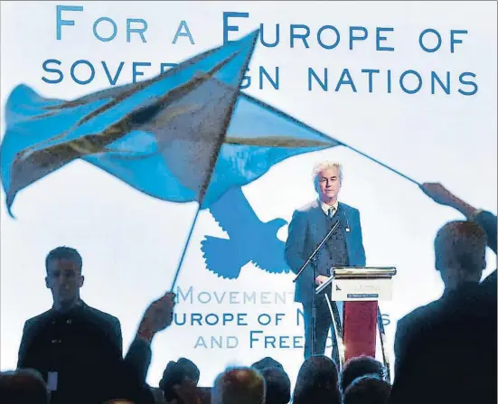  ?? VIT SIMANEK / AP ?? Geert Wilders participó hace dos semanas en Praga en un encuentro de partidos europeos xenófobos y contrarios a la inmigració­n