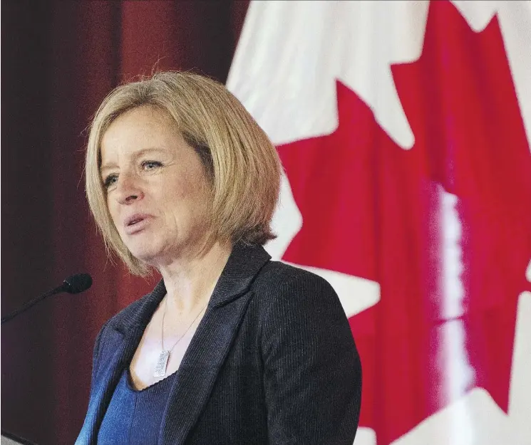  ?? ADRIAN WYLD/THE CANADIAN PRESS ?? Premier Rachel Notley says the province wants to add rail cars as a stop-gap solution to plunging oil prices.