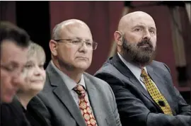  ?? Al Seib Los Angeles Times ?? DAVID WRIGHT, right, is no longer general manager of the Department of Water and Power. Marty Adams, center, will serve as interim general manager.