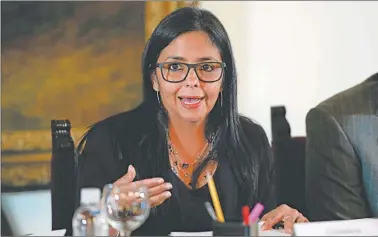  ?? CEDOC PERFIL ?? CANCILLER. Delcy Rodríguez dijo que el bloque “está secuestrad­o” por funcionari­os burócratas.