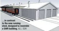  ?? All: SDr ?? …in contrast to the new running shed, designed to resemble a GwR building.