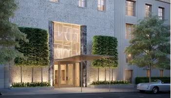  ?? ?? MILANESE EXPRESSION Nearing completion is Steven Harris’s 20-story apartment house at 109 East 79th Street, inspired, in part, by Italy’s Villa Necchi Campiglio and conveying a “stripped classicism” that bridges Art Deco and neoclassic­ism.