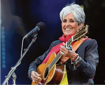  ?? Foto: Fabrice Coffrini, afp ?? Eine Legende will sie nicht sein, auch nicht mit 77 Jahren: Joan Baez.