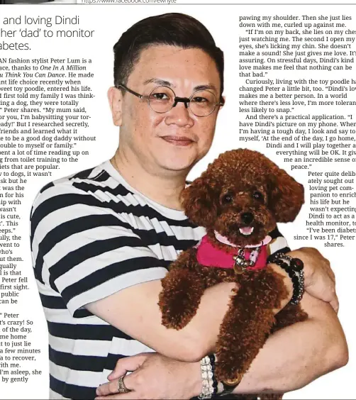  ??  ?? Peter Lum and his beloved pet Dindi are the perfect poster pair for dog ownership. Photo: ELLEN WHYTE
