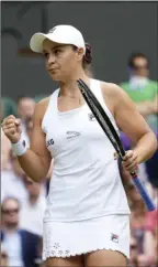  ??  ?? The Associated Press
Ash Barty, the top women’s seed this year at Wimldedon, beat Anna Blinkova 6-4,6-3.