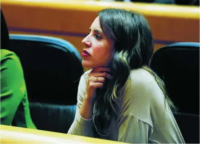  ?? GONZALO PÉREZ ?? La ministra de Igualdad, Irene Montero, en el Senado