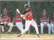  ?? ED MORLOCK — MEDIANEWS GROUP ?? Plymouth’s Anthony Swenda hit a solo home run against Trooper Monday evening.