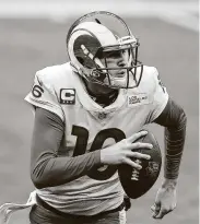  ?? Scott Eklund / Associated Press ?? In five career playoff games, Rams QB Jared Goff has thrown three touchdowns and two intercepti­ons.