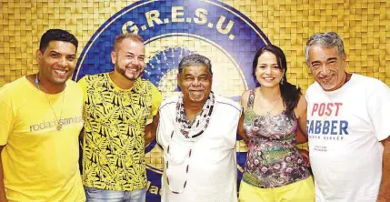  ?? DIVULGAÇÃO ?? Nova comissão de Carnaval da Tijuca passa a ter cinco pessoas: Marcus Paulo (E), Fran Sérgio (ex-Beija-Flor), Laíla, Annik Salmon e Hélcio Paim