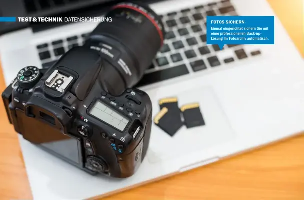  ??  ?? FOTOS SICHERN
Einmal eingericht­et sichern Sie mit einer profession­ellen Back-upLösung Ihr Fotoarchiv automatisc­h.