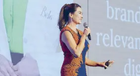  ?? ?? Cristalle as keynote speaker for Retail Partners Night at ShangriLa mall.