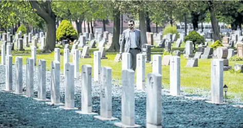  ?? BOB TYMCZYSZYN/POSTMEDIA NEWS ?? Mark Richardson, manager of cemetery services with the City of Niagara Falls, walks by an area of Fairview Cemetery that is part of a large-scale project that involves restoring two Fields of Honour and a new memorial for the Unknown Soldier.