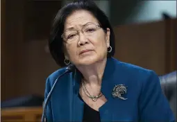  ?? TOM WILLIAMS — POOL ?? Sen. Mazie Hirono, D-Hawaii, listens during a Senate Judiciary Committee hearing on Capitol Hill in Washington.