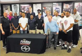  ?? Findlay Automotive ?? The Findlay Prep Pilots basketball team recently visited the Southern Nevada Sports Hall of Fame at Findlay Toyota in the Valley Automall, where the group was welcomed by several members of the dealership staff.