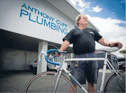  ?? Photo: DAVID UNWIN/ FAIRFAX NZ ?? A different cycle: Former kilo time trial record holder Anthony Cuff now runs a plumbing business in Palmerston North.