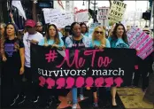  ?? DAMIAN DOVARGANES — THE ASSOCIATED PRESS FILE ?? On Nov. 1, 2017, Tarana Burke, founder and leader of the #MeToo movement, marches with others at the #MeToo March in the Hollywood section of Los Angeles.