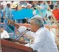  ??  ?? El presidente Andrés Manuel López Obrador, en Acaponeta