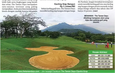  ??  ?? golf view,
golf view MENAWAN : The Taman Dayu dikeliling­i hamparan alam yang hijau dan padang golf yang
eksotis.